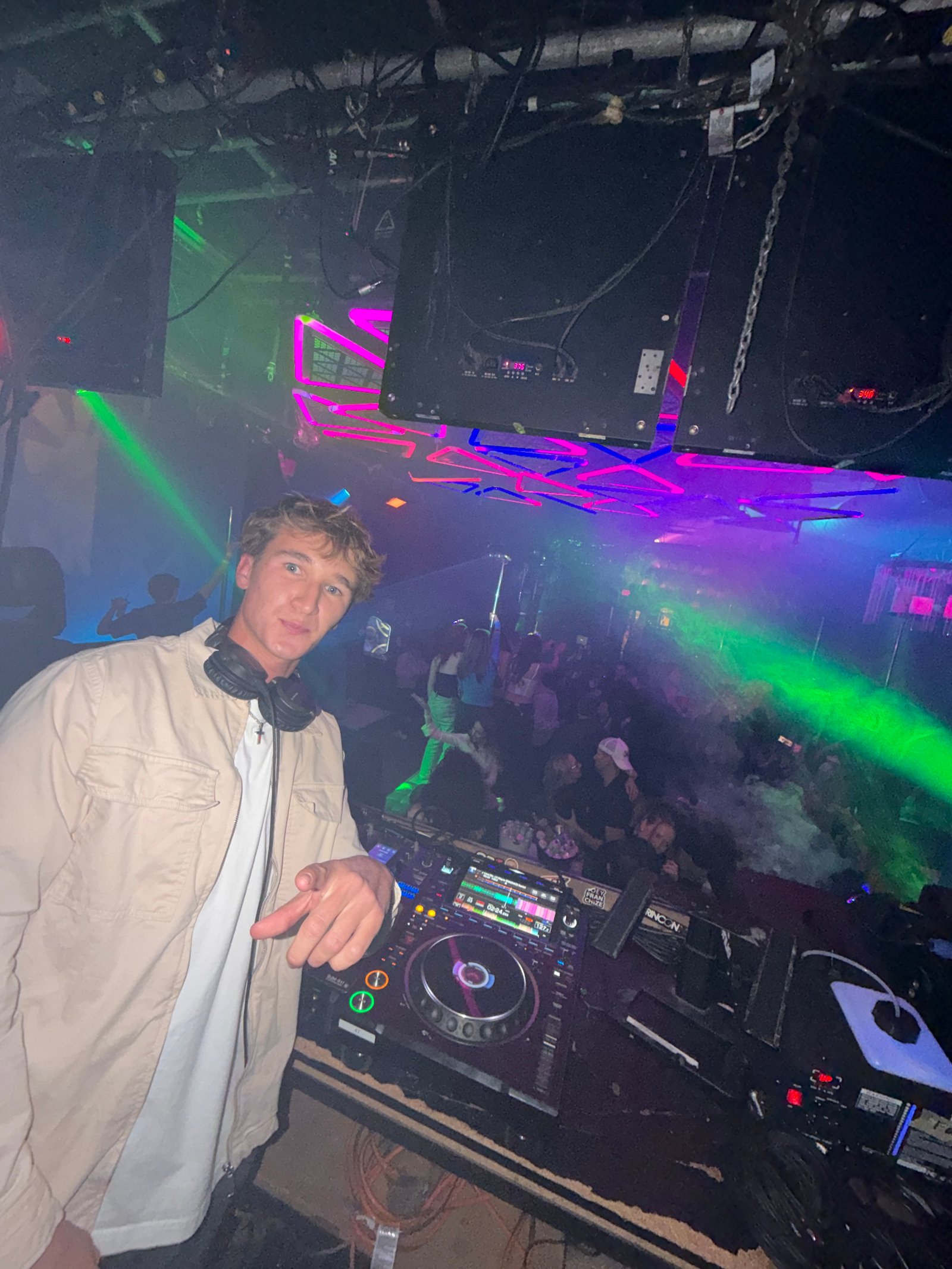 Tyler Winkler, DJ Winkz, behind the decks